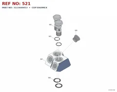 Epiroc COP3060MEX technical drawing, reference 521, part 3115600053