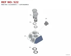 Epiroc COP3060MEX technical drawing, reference 522, part 3115600055