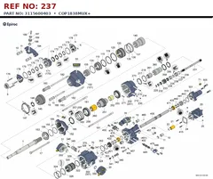 Epiroc COP1838MUX+ technical drawing, reference 237, part 3115600403