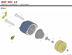 Epiroc COP2550UX+ technical drawing, reference 13, part 3115600548