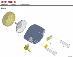 Epiroc COP2550UX+ technical drawing, reference 9, part 3115600551