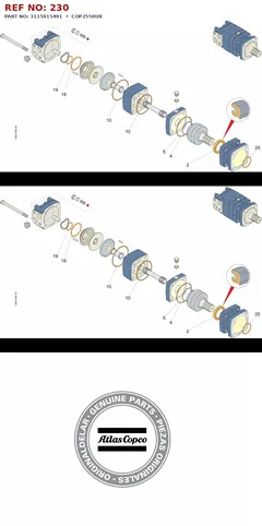Epiroc COP2550UX technical drawing, reference 230, part 3115915491