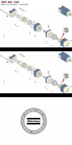 Epiroc COP2550UX technical drawing, reference 240, part 3115915492