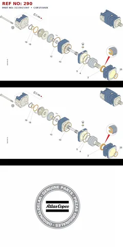 Epiroc COP2550UX technical drawing, reference 290, part 3115915597