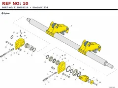 Epiroc Simba H1354 technical drawing, reference 10, part 3128003119