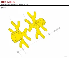 Epiroc Simba H1354 technical drawing, reference 1, part 3128003170