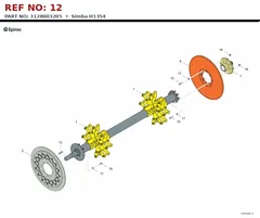 Epiroc Simba H1354 technical drawing, reference 12, part 3128003205