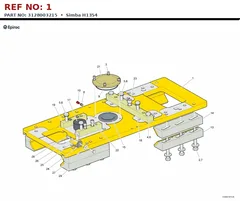 Epiroc Simba H1354 technical drawing, reference 1, part 3128003215