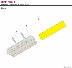 Epiroc Simba H1354 technical drawing, reference 1, part 3128008300