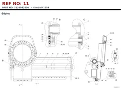 Epiroc Simba H1354 technical drawing, reference 11, part 3128042900