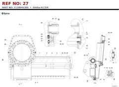 Epiroc Simba H1354 technical drawing, reference 27, part 3128046300