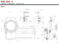 Epiroc Simba H1354 technical drawing, reference 4, part 3128056080