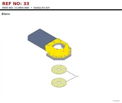Epiroc Simba H1354 technical drawing, reference 33, part 3128061800