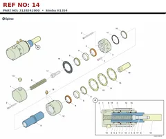 Epiroc Simba H1354 technical drawing, reference 14, part 3128242800