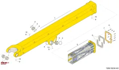 Epiroc BOOM BODY, Kaya Delici — teknik çizim