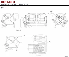 Epiroc Simba H1354 technical drawing, reference 8, part 3128303944