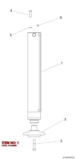Epiroc HYDR. CYLIND, Yeraltı Jumbosu — teknik çizim