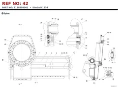 Epiroc Simba H1354 technical drawing, reference 42, part 3128309042