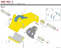Epiroc Simba H1354 technical drawing, reference 1, part 3128309734