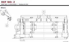 Epiroc Simba H1354 technical drawing, reference 2, part 3128310426