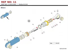 Epiroc Simba H1354 technical drawing, reference 11, part 3128311641