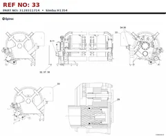 Epiroc Simba H1354 technical drawing, reference 33, part 3128311714