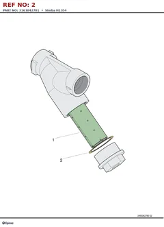 Epiroc Simba H1354 technical drawing, reference 2, part 3163042701