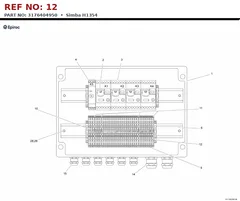 Epiroc Simba H1354 technical drawing, reference 12, part 3176404950
