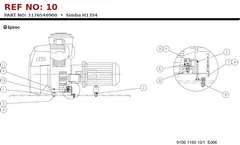 Epiroc Simba H1354 technical drawing, reference 10, part 3176540900