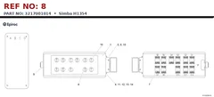 Epiroc Simba H1354 technical drawing, reference 8, part 3217001014
