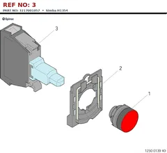 Epiroc Simba H1354 technical drawing, reference 3, part 3217001057
