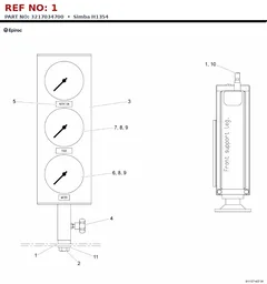 Epiroc Simba H1354 technical drawing, reference 1, part 3217034700
