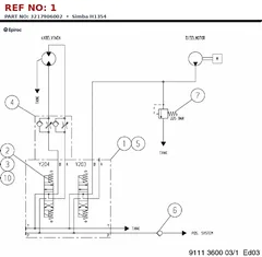 Epiroc Simba H1354 technical drawing, reference 1, part 3217906002