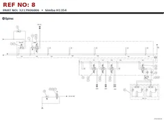 Epiroc Simba H1354 technical drawing, reference 8, part 3217906006