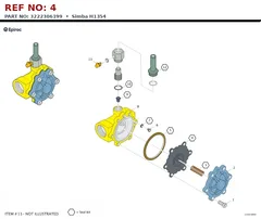 Epiroc Simba H1354 technical drawing, reference 4, part 3222306199
