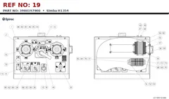 Epiroc Simba H1354 technical drawing, reference 19, part 3980197900