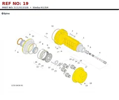 Epiroc Simba H1354 technical drawing, reference 19, part 5112313328