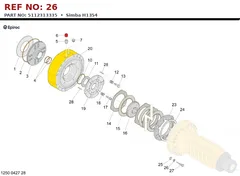 Epiroc Simba H1354 technical drawing, reference 26, part 5112313335