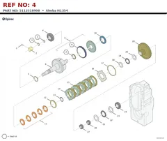 Epiroc Simba H1354 technical drawing, reference 4, part 5112318998