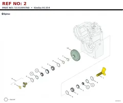 Epiroc Simba H1354 technical drawing, reference 2, part 5533399700