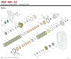 Epiroc Simba H1354 technical drawing, reference 22, part 5540863900