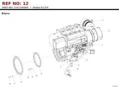 Epiroc Simba H1354 technical drawing, reference 12, part 5541396800