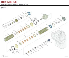 Epiroc Simba H1354 technical drawing, reference 18, part 5541438100