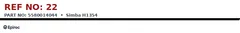Epiroc Simba H1354 technical drawing, reference 22, part 5580014044