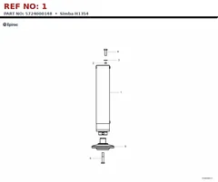 Epiroc Simba H1354 technical drawing, reference 1, part 5724000148
