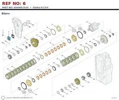Epiroc Simba H1354 technical drawing, reference 6, part 6060001639