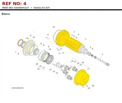 Epiroc Simba H1354 technical drawing, reference 4, part 6060004327