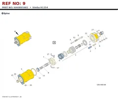 Epiroc Simba H1354 technical drawing, reference 9, part 6060005682
