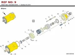 Epiroc Simba H1354 technical drawing, reference 9, part 6060007044