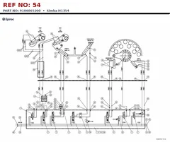 Epiroc Simba H1354 technical drawing, reference 54, part 9106065200